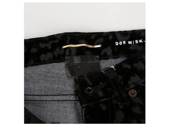 Saint Laurent Pantalones skinny de algodón negro - vista 7