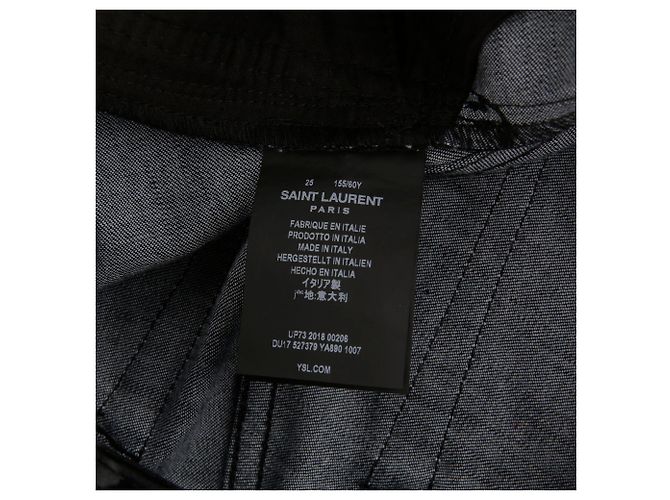 Saint Laurent Pantalones skinny de algodón negro - vista 8
