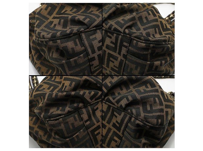 Fendi Bolsa de ombro com corrente larga Juka Mia Marrom - vista 12