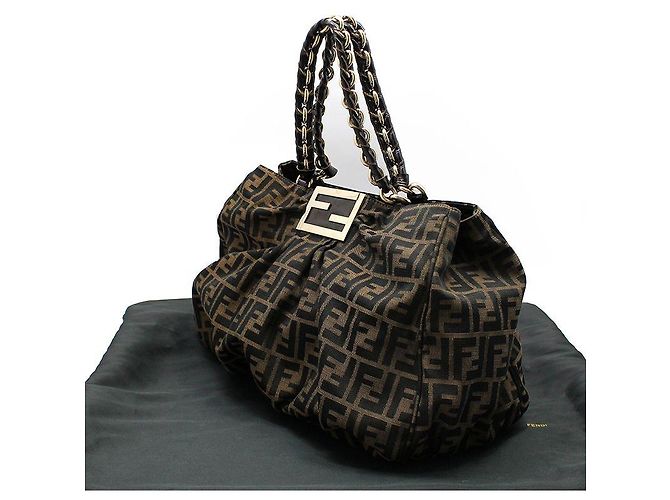 Fendi Bolsa de ombro com corrente larga Juka Mia Marrom - vista 2