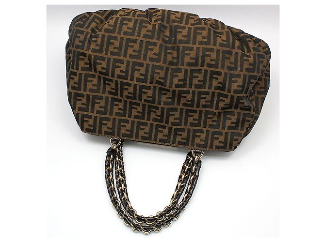 Fendi Bolsa de ombro com corrente larga Juka Mia Marrom - vista 4
