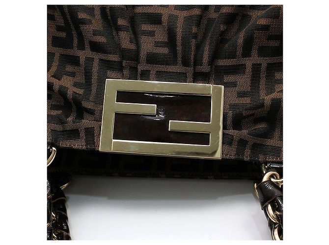 Fendi Bolsa de ombro com corrente larga Juka Mia Marrom - vista 6