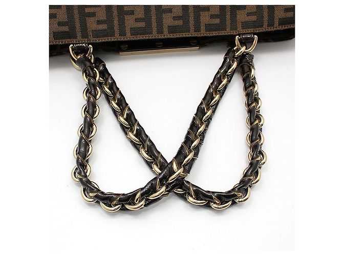 Fendi Bolsa de ombro com corrente larga Juka Mia Marrom - vista 7