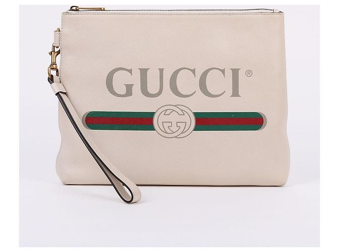 Gucci Clutch con tracolla media e logo firma Bianco - vista 2