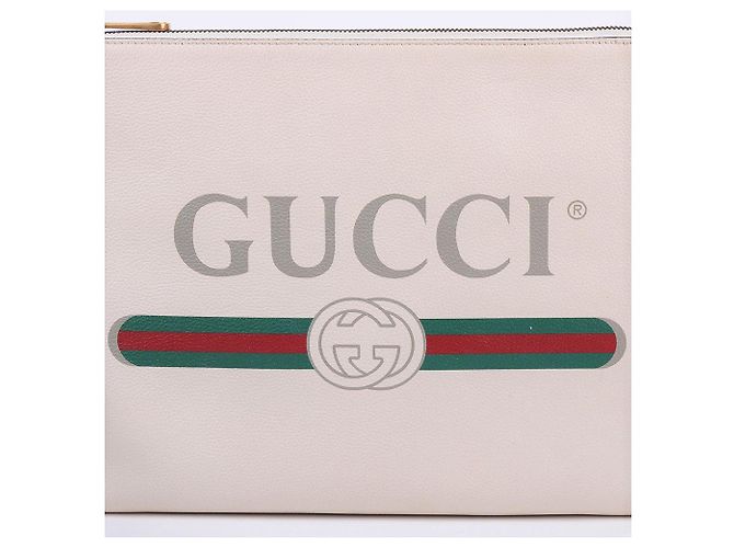 Gucci Clutch con tracolla media e logo firma Bianco - vista 3