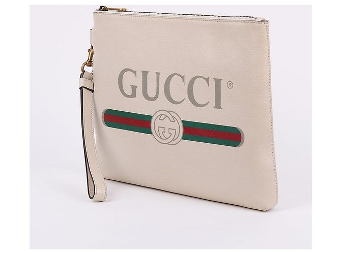 Gucci Clutch con tracolla media e logo firma Bianco - vista 4