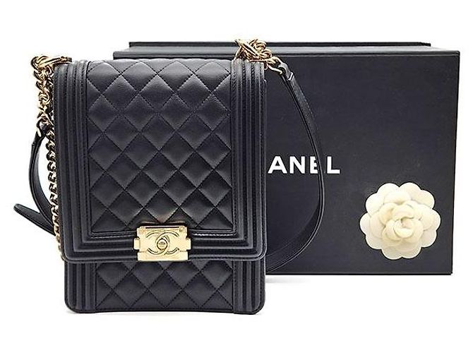 Chanel Bolso Boy con solapa vertical de piel de cordero Negro - vista 5