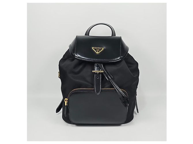 Prada Zaino in Re-Nylon e pelle spazzolata Argento - vista 3