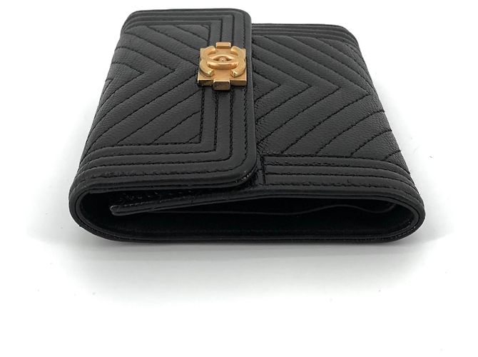 Chanel Caviar Chevron Boy Wallet Schwarz - Ansicht 5