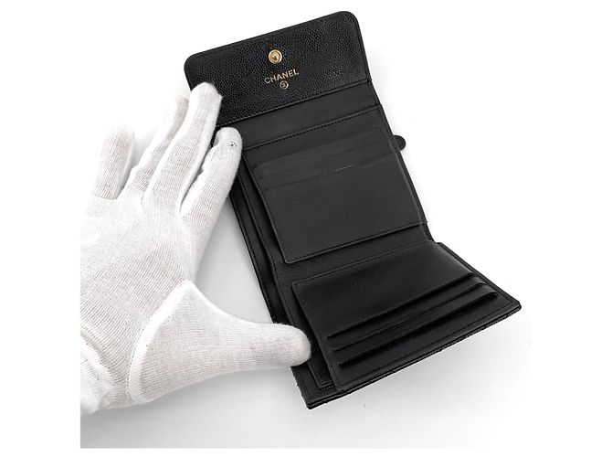 Chanel Caviar Chevron Boy Wallet Schwarz - Ansicht 7
