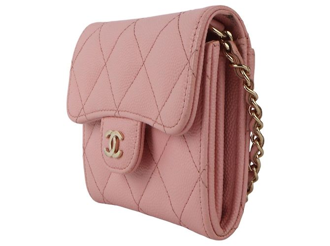 Chanel Classic Caviar Mini WOC Chain Kartenetui Rot - Ansicht 2