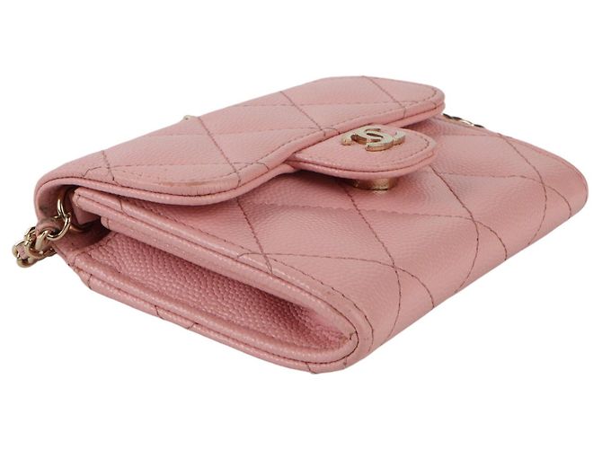 Chanel Classic Caviar Mini WOC Chain Kartenetui Rot - Ansicht 5