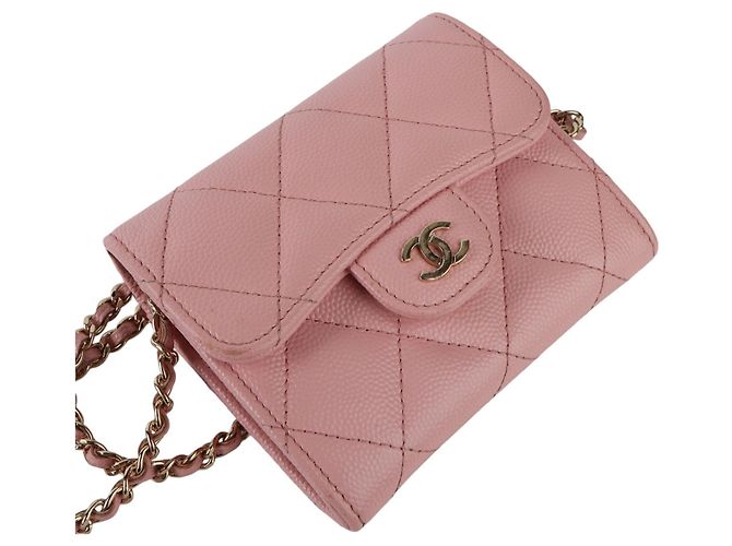 Chanel Classic Caviar Mini WOC Chain Kartenetui Rot - Ansicht 6