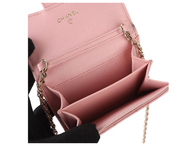 Chanel Classic Caviar Mini WOC Chain Kartenetui Rot - Ansicht 7
