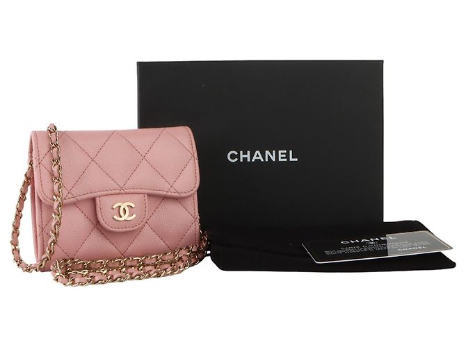 Chanel Classic Caviar Mini WOC Chain Kartenetui Rot - Ansicht 8