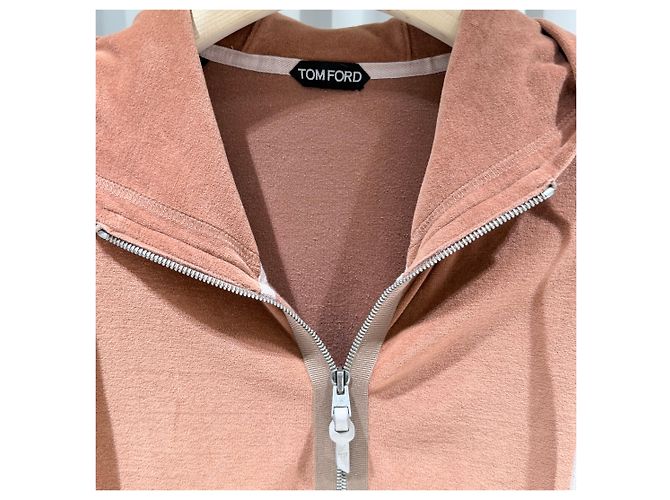 Tom Ford Felpa con cappuccio e zip in velluto a due vie Rosso - vista 4