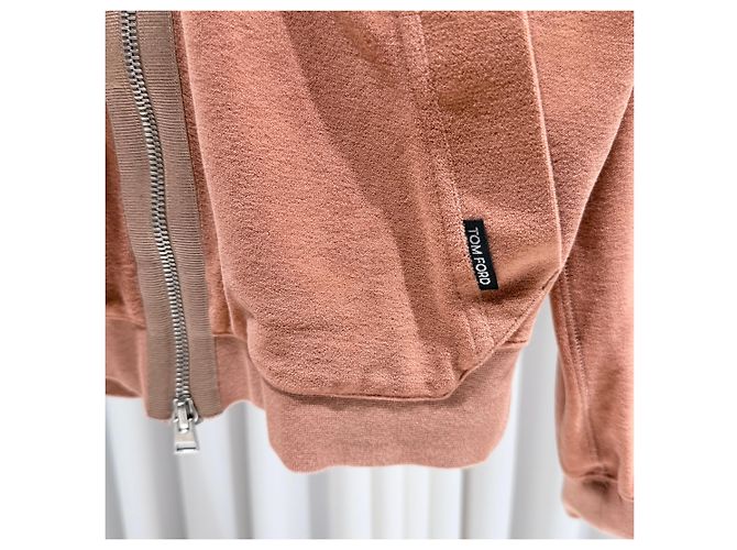 Tom Ford Felpa con cappuccio e zip in velluto a due vie Rosso - vista 5