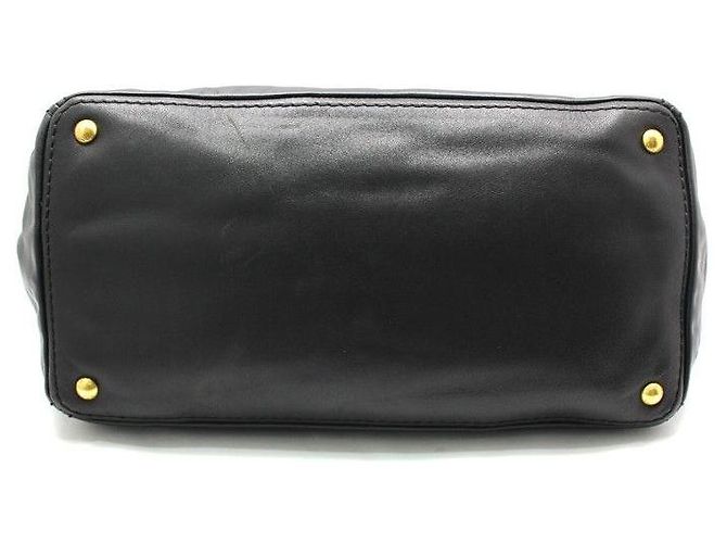 Prada Borsa a tracolla in morbida pelle di vitello nera e oro Nero - vista 3
