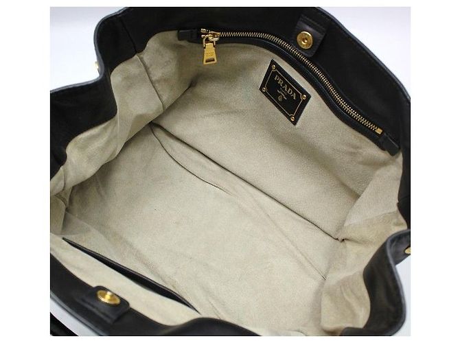 Prada Borsa a tracolla in morbida pelle di vitello nera e oro Nero - vista 5