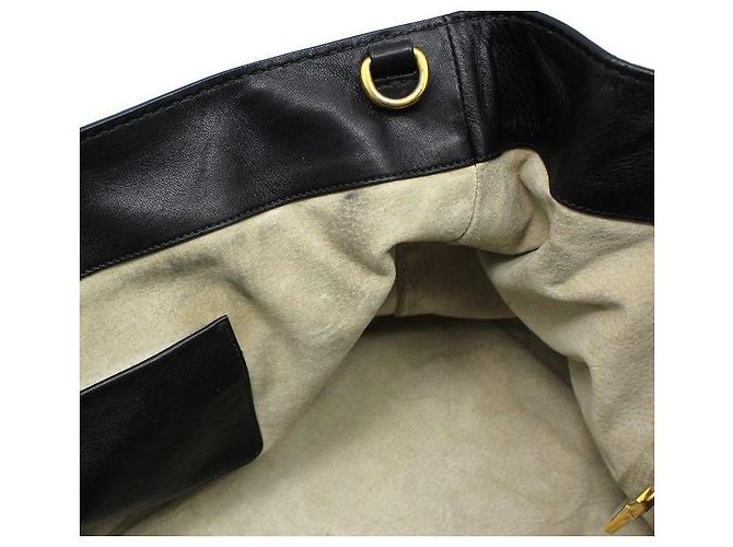 Prada Borsa a tracolla in morbida pelle di vitello nera e oro Nero - vista 8