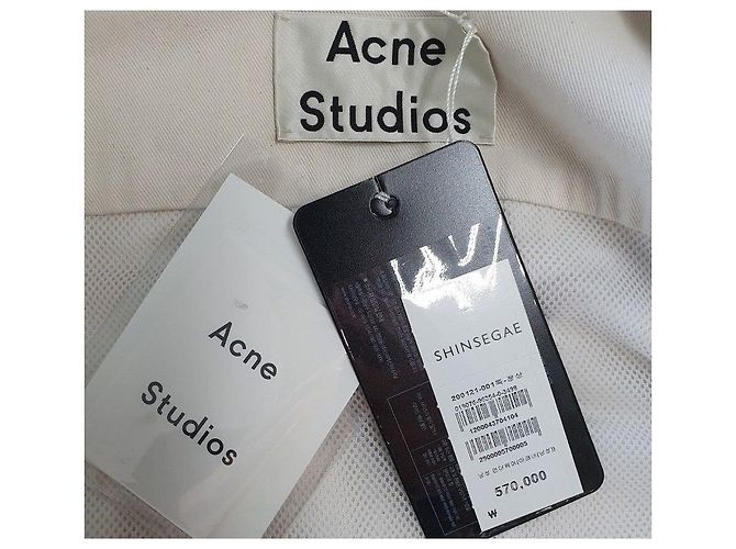 Camicia oversize in twill di cotone Acne Argento - vista 5