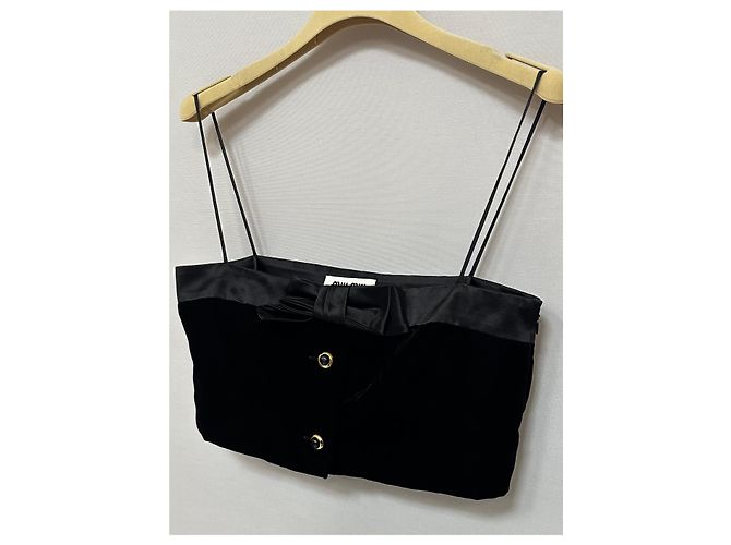 Miu Miu Top de terciopelo Plata - vista 4