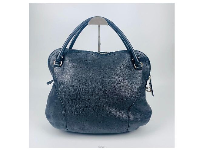 Borsa Tote in pelle nera con Gancini argento Salvatore Ferragamo - vista 2