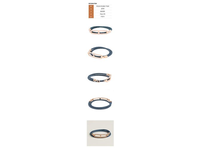 Hermès Bracciale Double Tour Lollis da Donna Denim Multicolore - vista 2