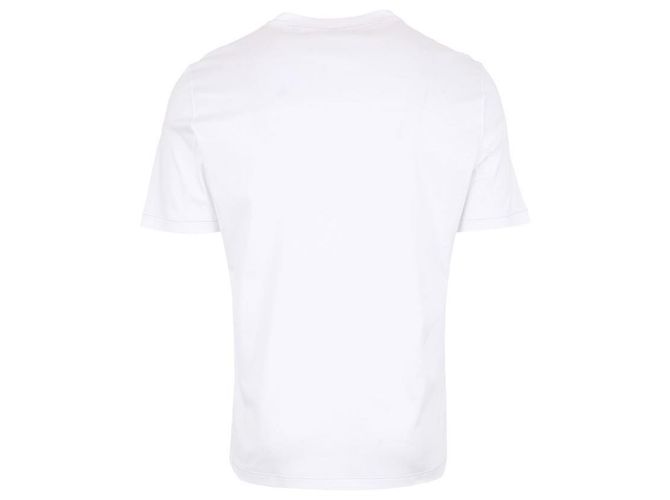 Brunello Cucinelli T-Shirt mit kurzen Ärmeln und gesticktem Logo Weiß - Ansicht 3