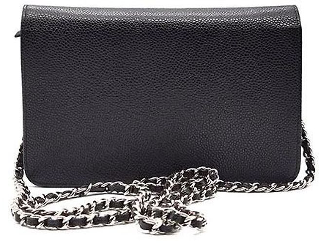 Timeless Chanel Mini borsa a tracolla WOC in caviar Nero - vista 3
