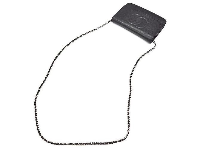 Timeless Chanel Mini borsa a tracolla WOC in caviar Nero - vista 4