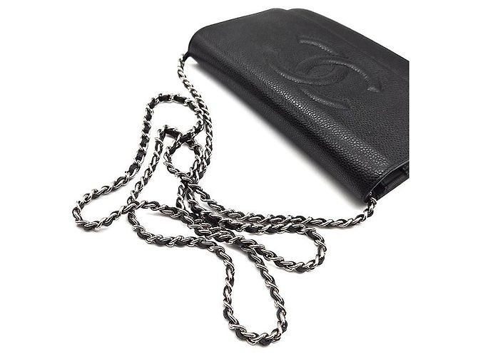 Timeless Chanel Mini borsa a tracolla WOC in caviar Nero - vista 5