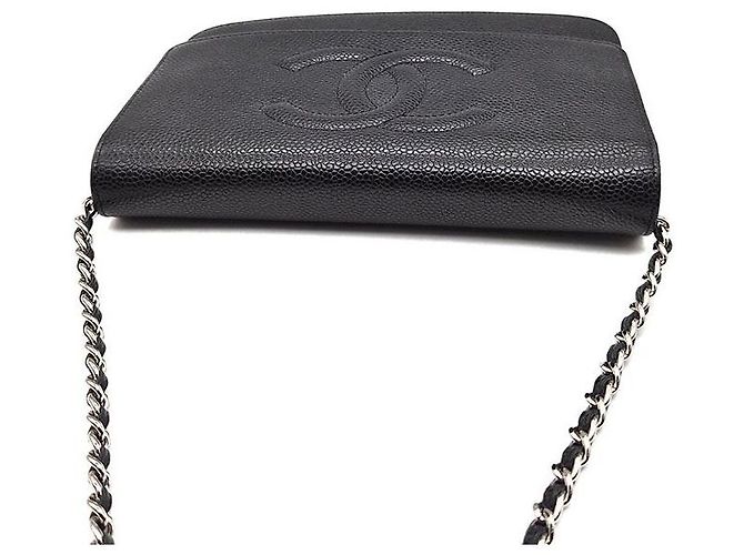 Timeless Chanel Mini borsa a tracolla WOC in caviar Nero - vista 6