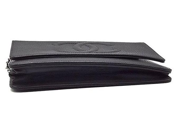 Timeless Chanel Mini borsa a tracolla WOC in caviar Nero - vista 7