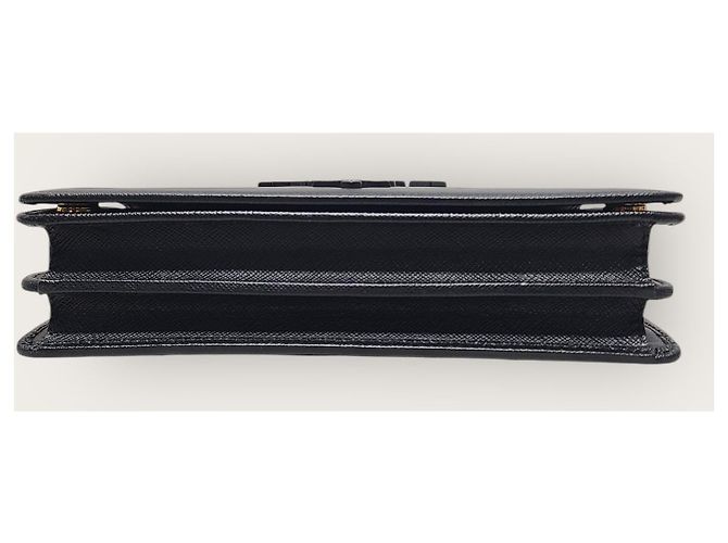 Prada Borsa a tracolla Black Saffiano Monochrome Chain Nero - vista 5