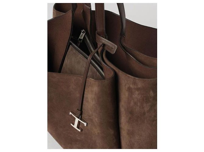 Tod's Zeitloser Wildleder-Tote-Bag in Medium Schwarz - Ansicht 7