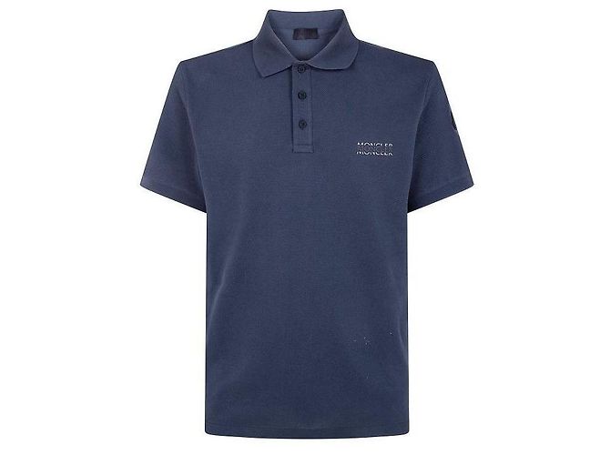 Moncler Polo in piqué di cotone con logo Marrone - vista 4
