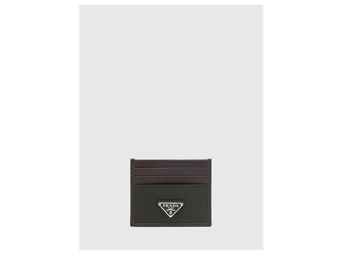 Prada Re-Nylon Leather Card Wallet Green - view 4
