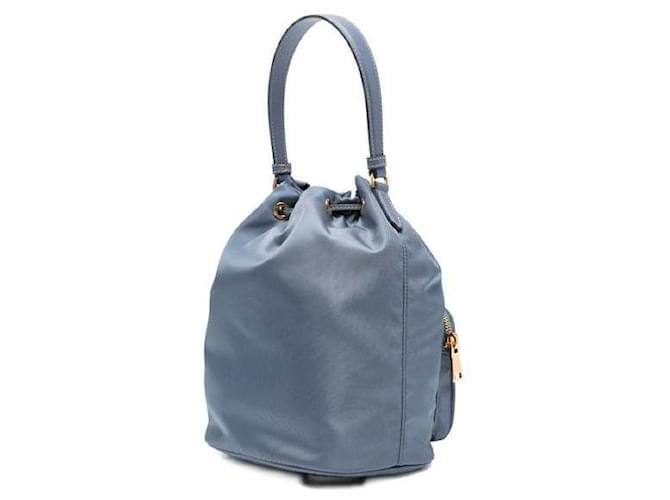 Prada Borsa a secchiello Duet Re-Nylon Blu - vista 6