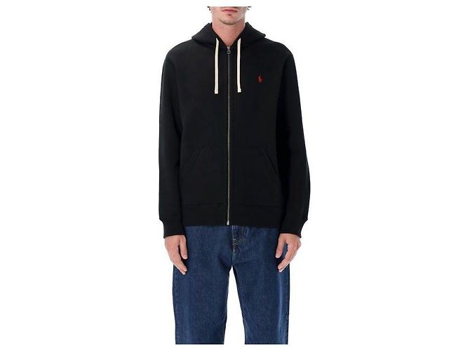 Ralph Lauren Felpa con cappuccio e zip con ricamo del logo Pony Nero - vista 4