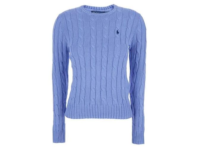 Ralph Lauren Strickpullover aus Pima-Baumwolle mit gesticktem Pony-Logo Blau - Ansicht 4