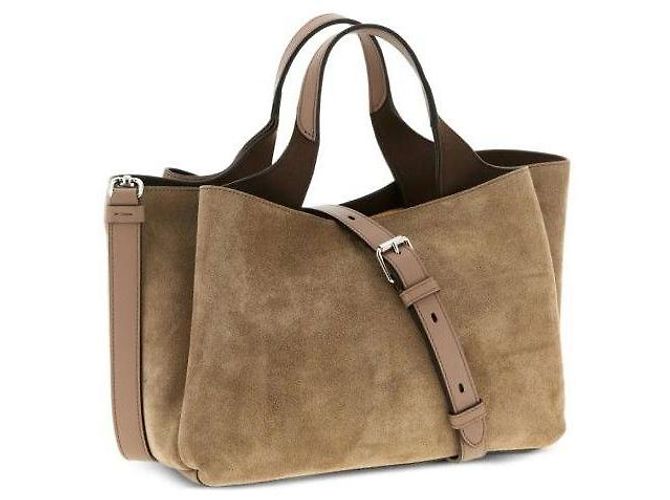 Tod's Mini borsa tote in scamosciato con logo - vista 4