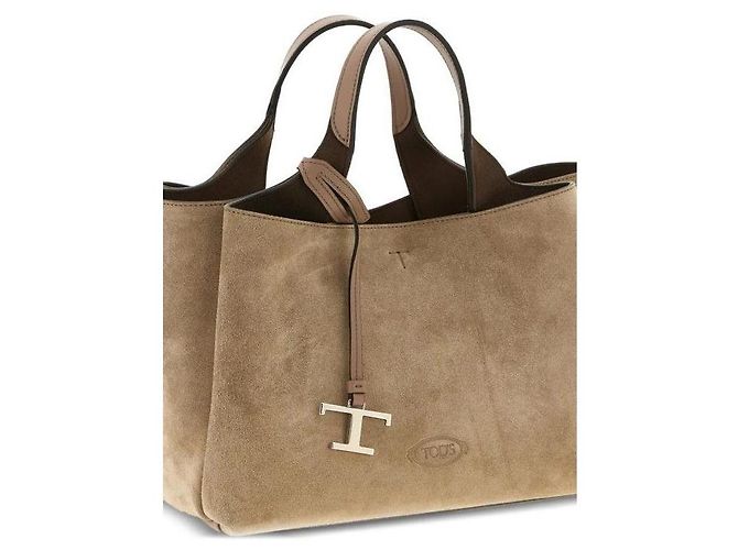 Tod's Mini borsa tote in scamosciato con logo - vista 5