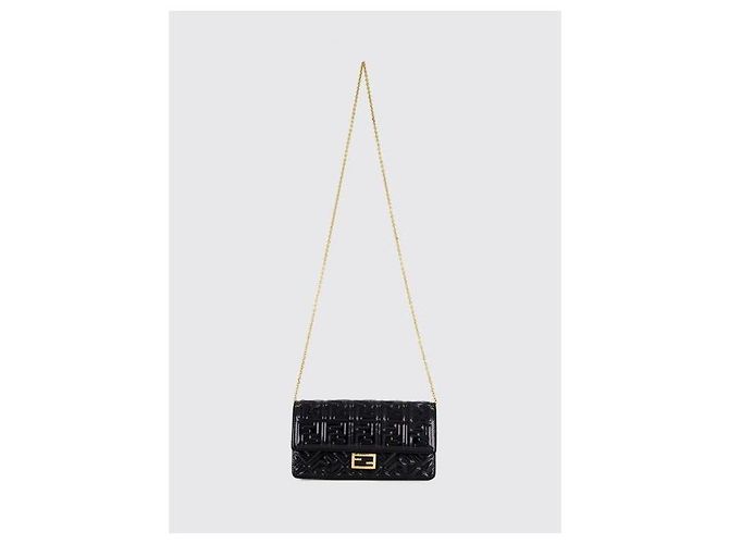 Fendi Borsa a tracolla On Chain in pelle lucida FF Glossy - vista 6