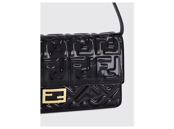 Fendi Borsa a tracolla On Chain in pelle lucida FF Glossy - vista 7