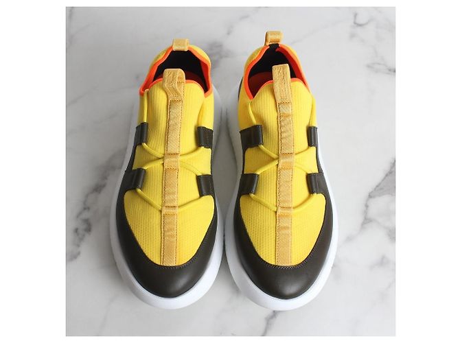 Hermès Baskets en maille double Jaune - vue 9