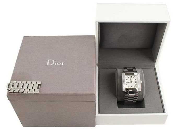 Dior Christian Square Silver Plate Diamond Steel Watch Multiple colors - view 8