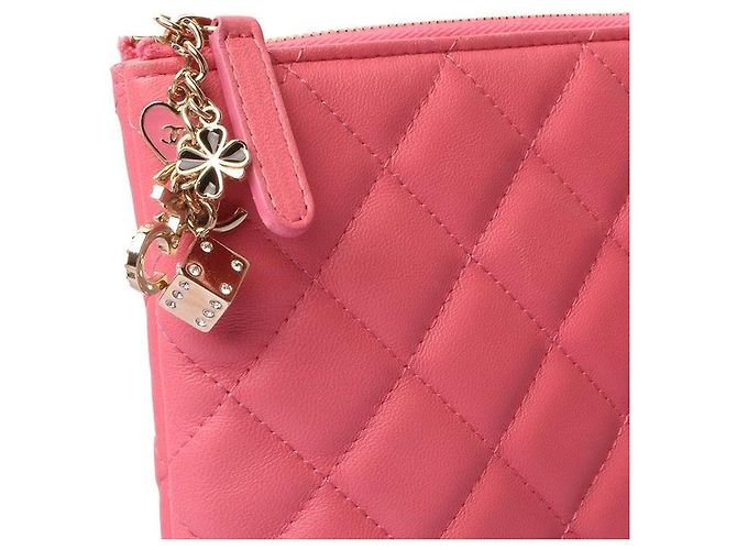Chanel Clutch Classica in Agnello Grande Rosa - vista 3