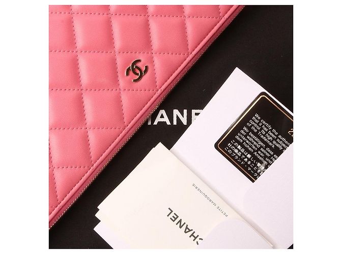 Chanel Clutch Classica in Agnello Grande Rosa - vista 7