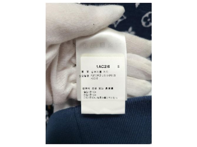 Louis Vuitton Navy Monogram Full Towel Knit Hoodie Blau - Ansicht 5